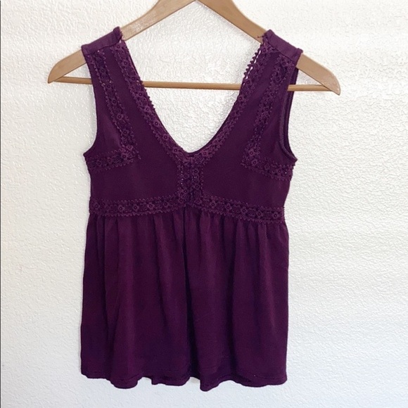 Mudd Purple Floral Detail Thick Strap Tank Top - Picture 1 of 7